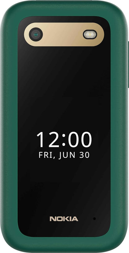 Nokia 2660 Flip Feature Phone with 2.8" display, 4G Connectivity, built-in camera, MP3 player, Classic games, a battery that lasts for days, Perfect for digital detox, Dual SIM - Lush Green