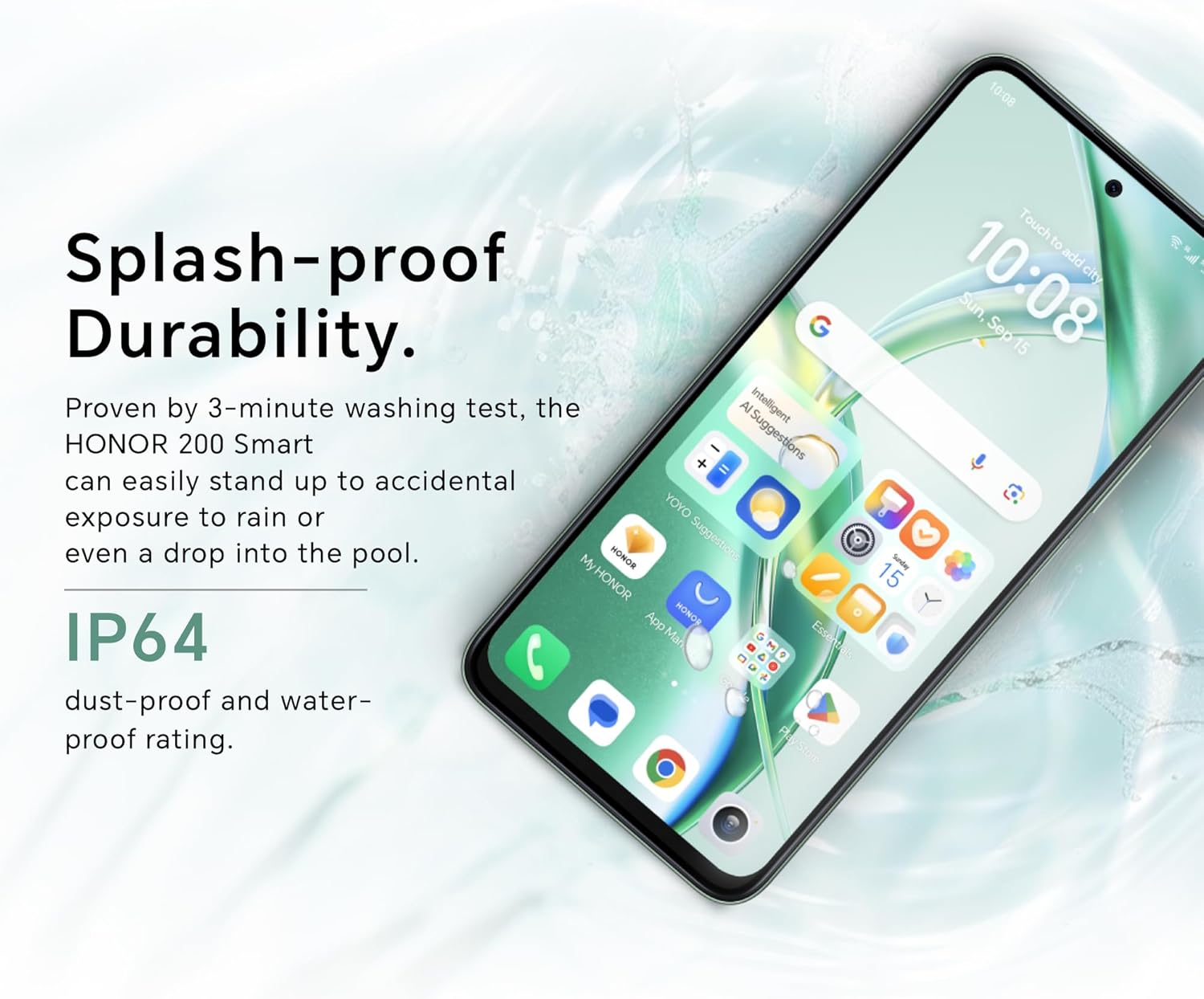 HONOR 200 Smart,5G Unlocked Mobile Phones, 5200mAh Super Durable Battery,4GB+256GB,5-star Drop Resistance,Splash-proof Durability,50MP AI Motion Sensing Capture,Dual SIM, Android 14,Green