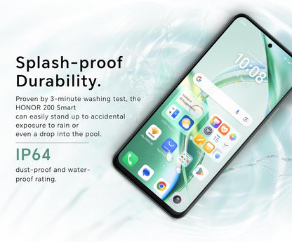 HONOR 200 Smart,5G Unlocked Mobile Phones, 5200mAh Super Durable Battery,4GB+256GB,5-star Drop Resistance,Splash-proof Durability,50MP AI Motion Sensing Capture,Dual SIM, Android 14,Green