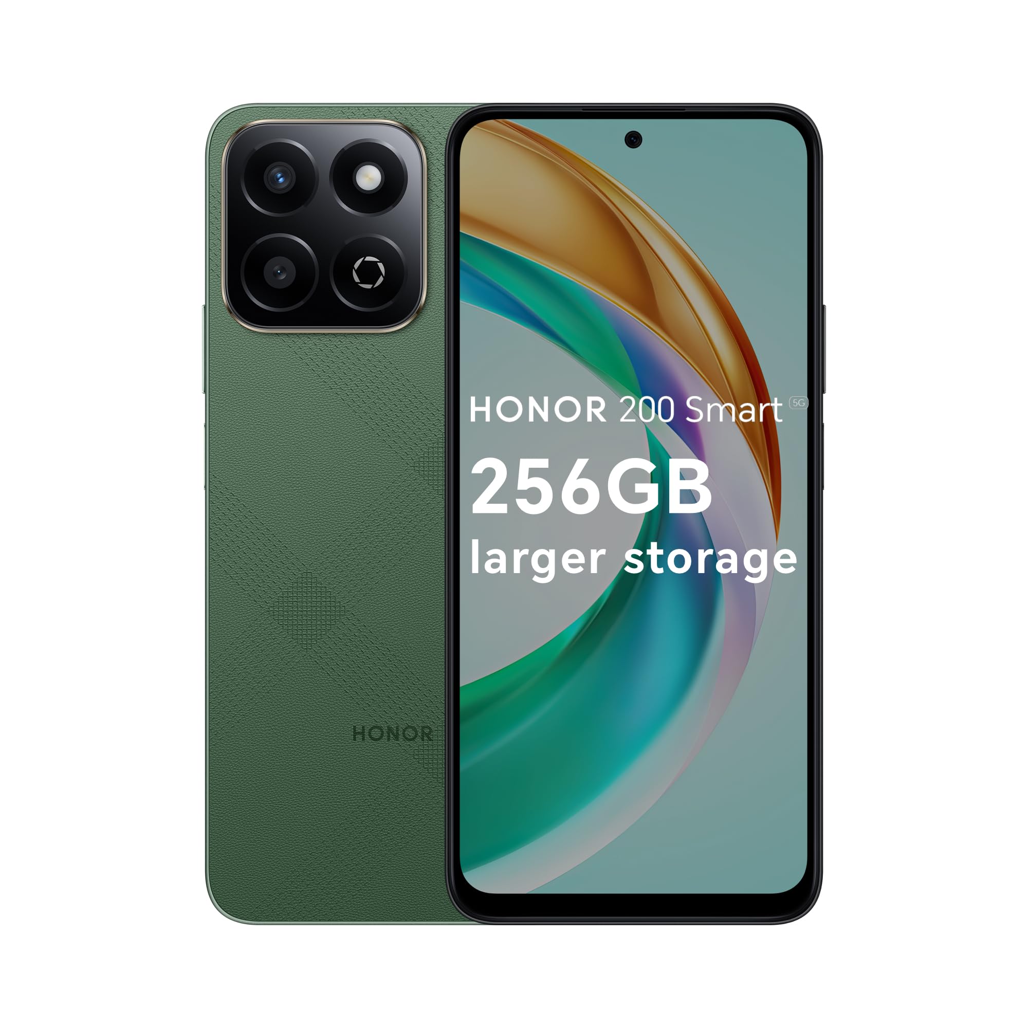HONOR 200 Smart,5G Unlocked Mobile Phones, 5200mAh Super Durable Battery,4GB+256GB,5-star Drop Resistance,Splash-proof Durability,50MP AI Motion Sensing Capture,Dual SIM, Android 14,Green