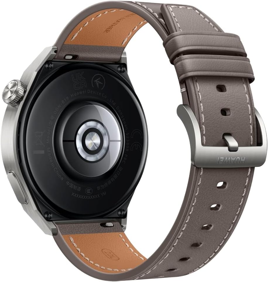 Huawei Watch GT 3 Pro Smartwatch,Titanium Body,Sapphire Watch Dial,Oxygen Saturation and Heart Rate Monitoring,Long Battery Life,Grey Leather Strap,46 mm