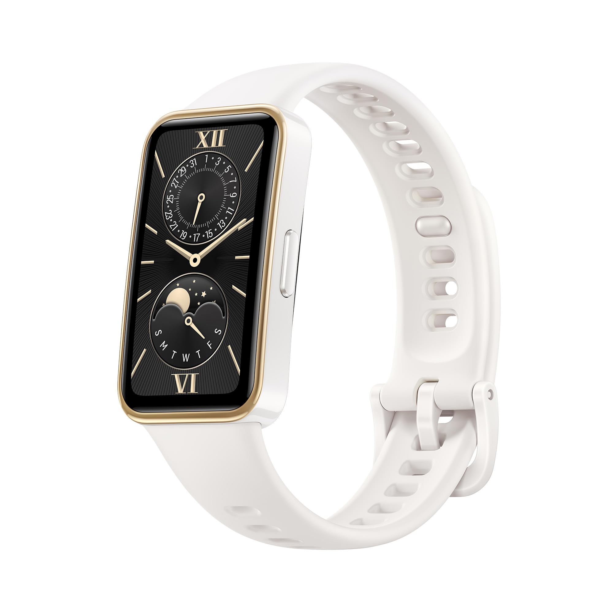 HUAWEI Band 9，Bluetooth, iOS & Android，Up to 14 Days Battery Life, Comfortable Wear, TruSleep 4.0, Scientific Sleep Tracking, 100 Training Modes，Smartband，Dawn White Fluoroelastomer Strap
