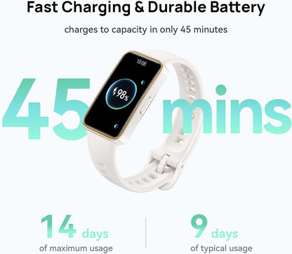 HUAWEI Band 9，Bluetooth, iOS & Android，Up to 14 Days Battery Life, Comfortable Wear, TruSleep 4.0, Scientific Sleep Tracking, 100 Training Modes，smartband，Starry Black Fluoroelastomer Strap