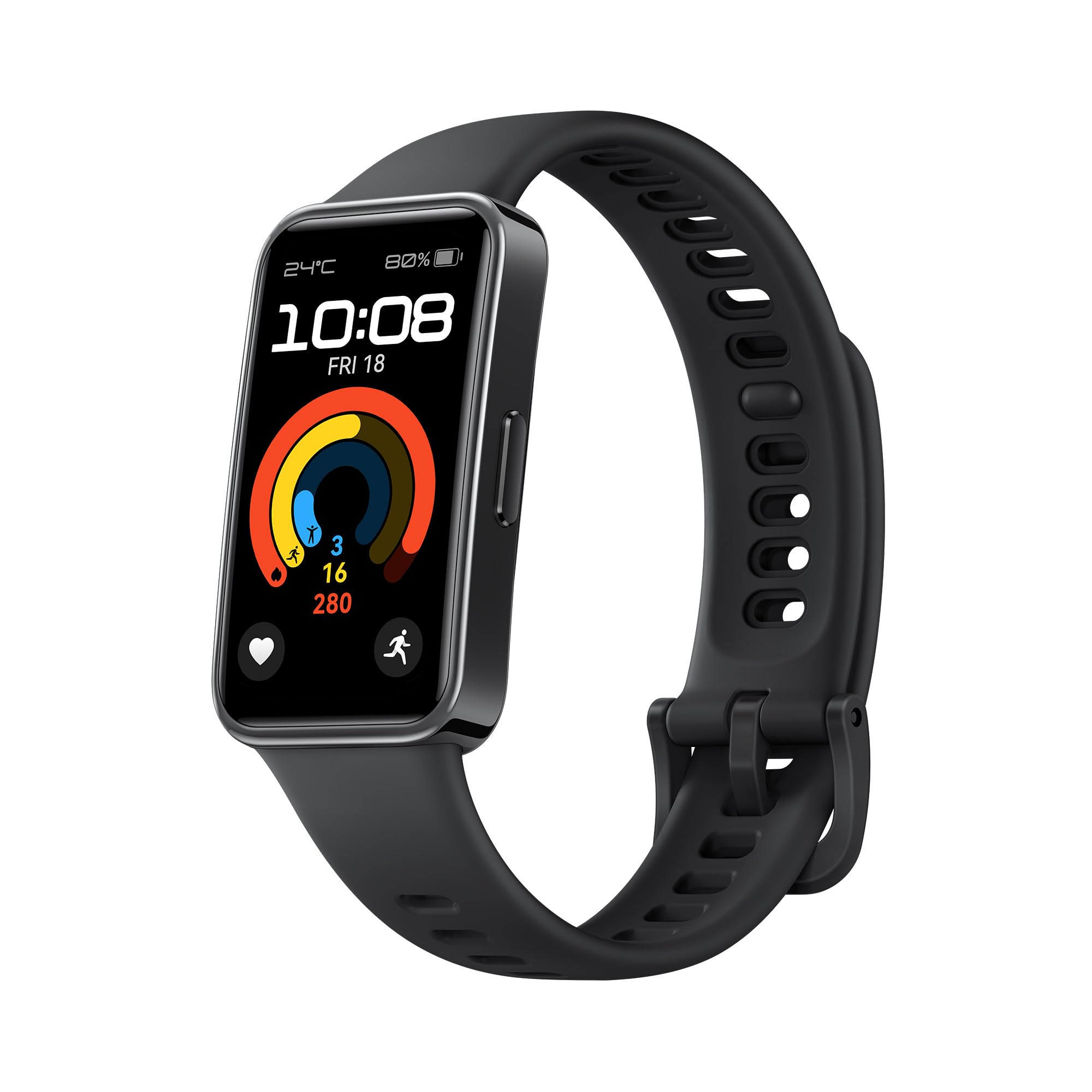 HUAWEI Band 9，Bluetooth, iOS & Android，Up to 14 Days Battery Life, Comfortable Wear, TruSleep 4.0, Scientific Sleep Tracking, 100 Training Modes，smartband，Starry Black Fluoroelastomer Strap