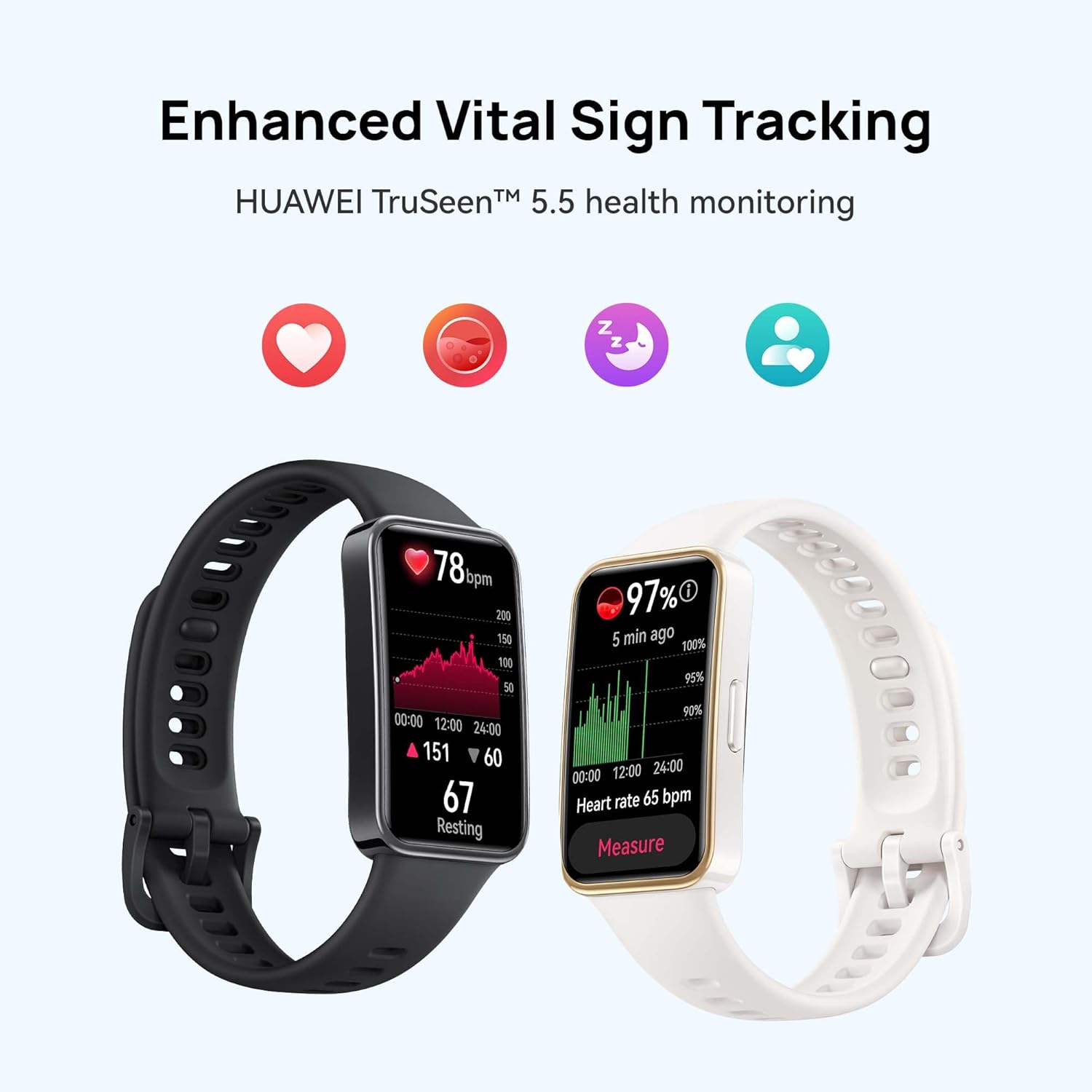 HUAWEI Band 9，Bluetooth, iOS & Android，Up to 14 Days Battery Life, Comfortable Wear, TruSleep 4.0, Scientific Sleep Tracking, 100 Training Modes，smartband，Starry Black Fluoroelastomer Strap