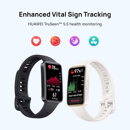 HUAWEI Band 9，Bluetooth, iOS & Android，Up to 14 Days Battery Life, Comfortable Wear, TruSleep 4.0, Scientific Sleep Tracking, 100 Training Modes，smartband，Starry Black Fluoroelastomer Strap