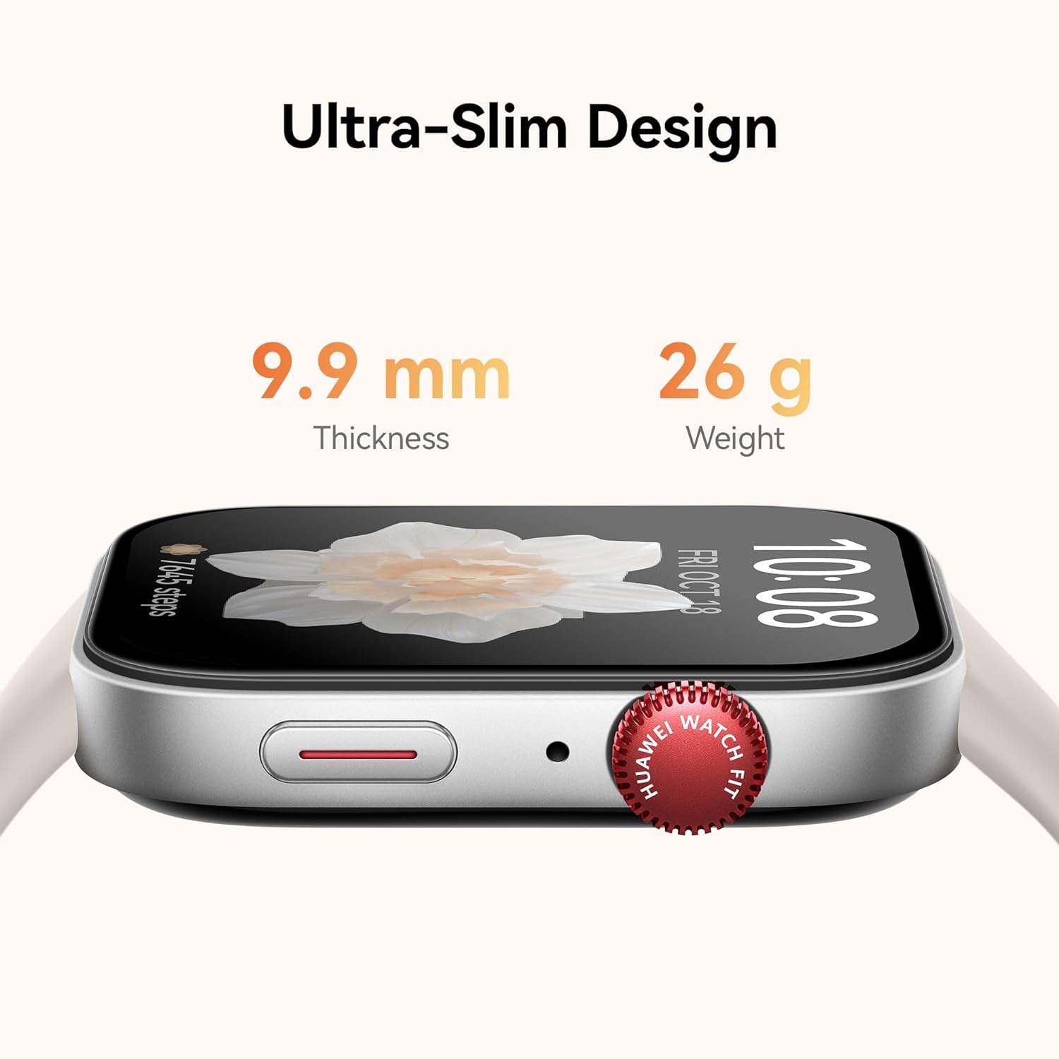 HUAWEI WATCH FIT 3, 1.82" AMOLED Display, Slim Design, Bluetooth Calling, 10 Days Battery Life, Compatible with iOS & Android, Comprehensive Health & Fitness Management, GPS, Pink+FreeBuds SE 2