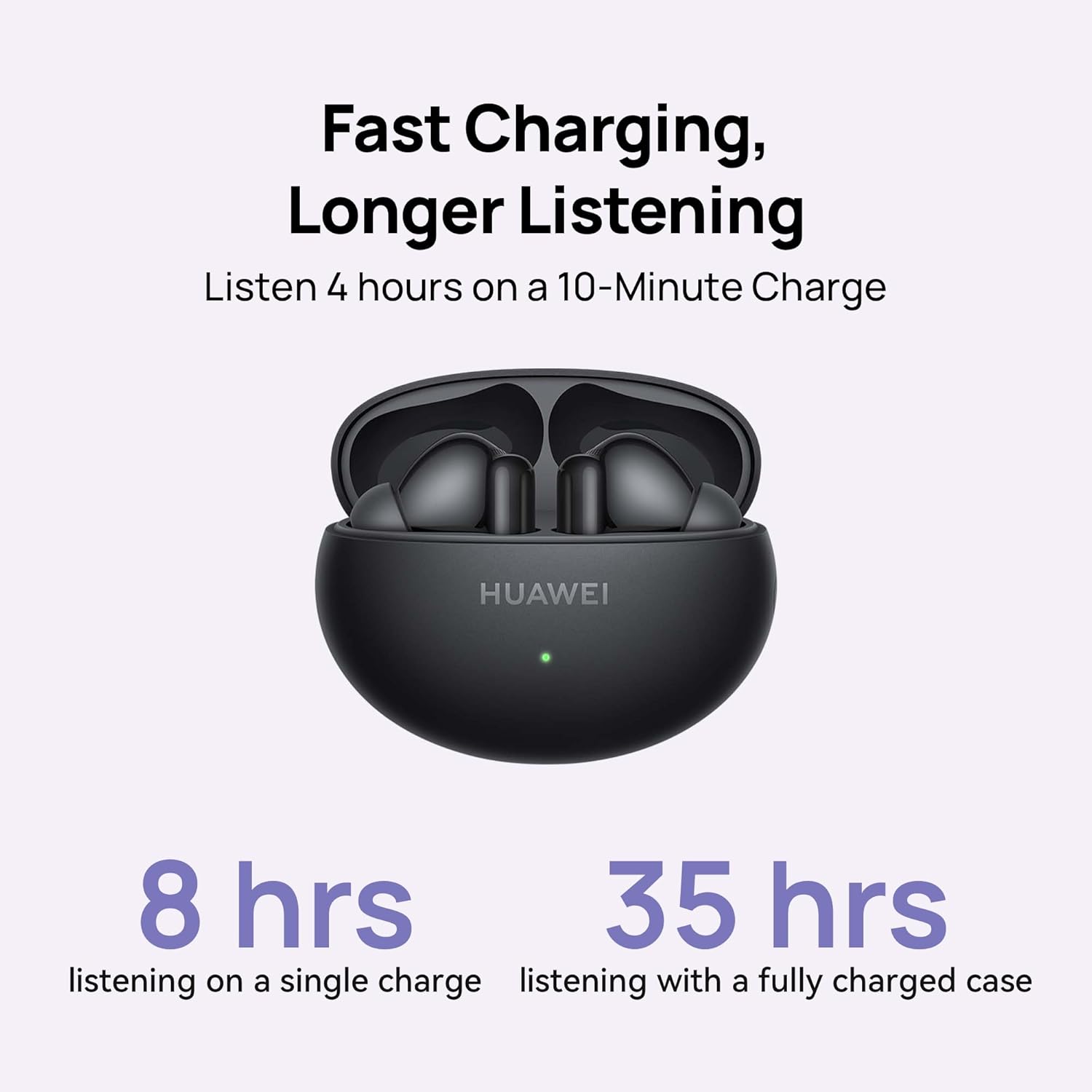 HUAWEI FreeBuds 6i Wireless Earbuds, Bluetooth 5.3, Active Noise Cancellation 3.0,Punchy Bass,35 hours battery life,IP54 Water-resistance, Dual-Device Connection,Compatible with Android an iOS, Black
