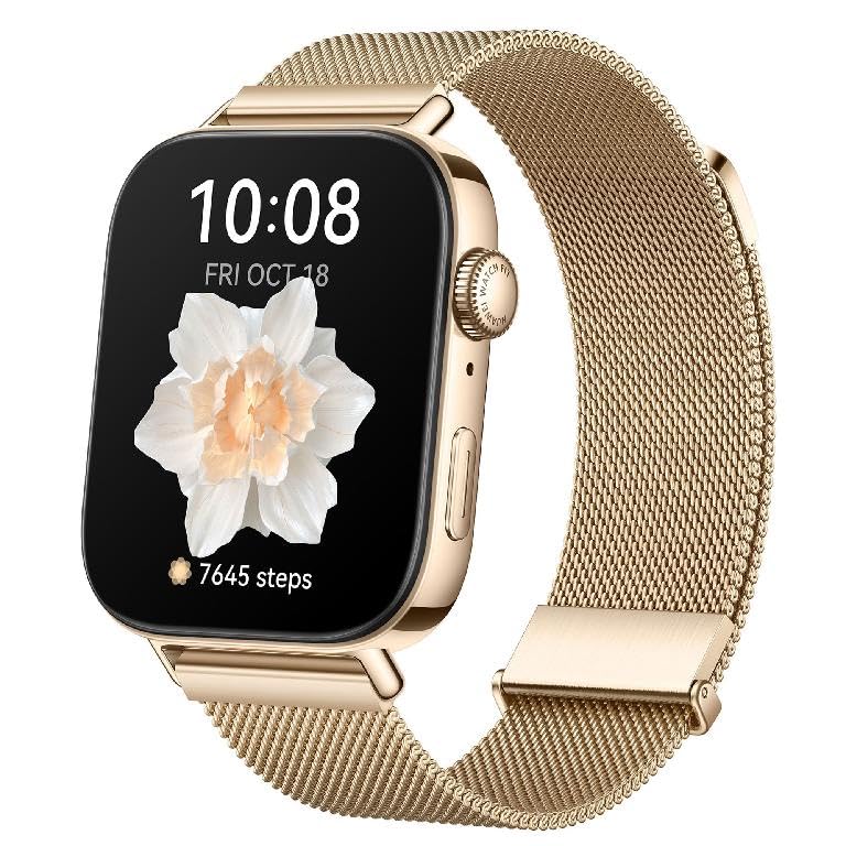 HUAWEI WATCH FIT 3, 1.82" AMOLED Display, Ultra-Slim Design, Bluetooth Calling, 10 Days Battery Life, Compatible with iOS & Android, Comprehensive Health & Fitness Management, GPS, Gold WATCH FIT 3 Gold