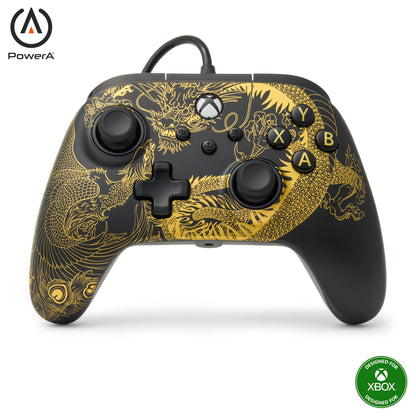 PowerA Advantage controller met kabel voor de Xbox Series X|S - Draak en feniks, gamepad, bedrade videogamecontroller, gamecontroller, Xbox Series X|S