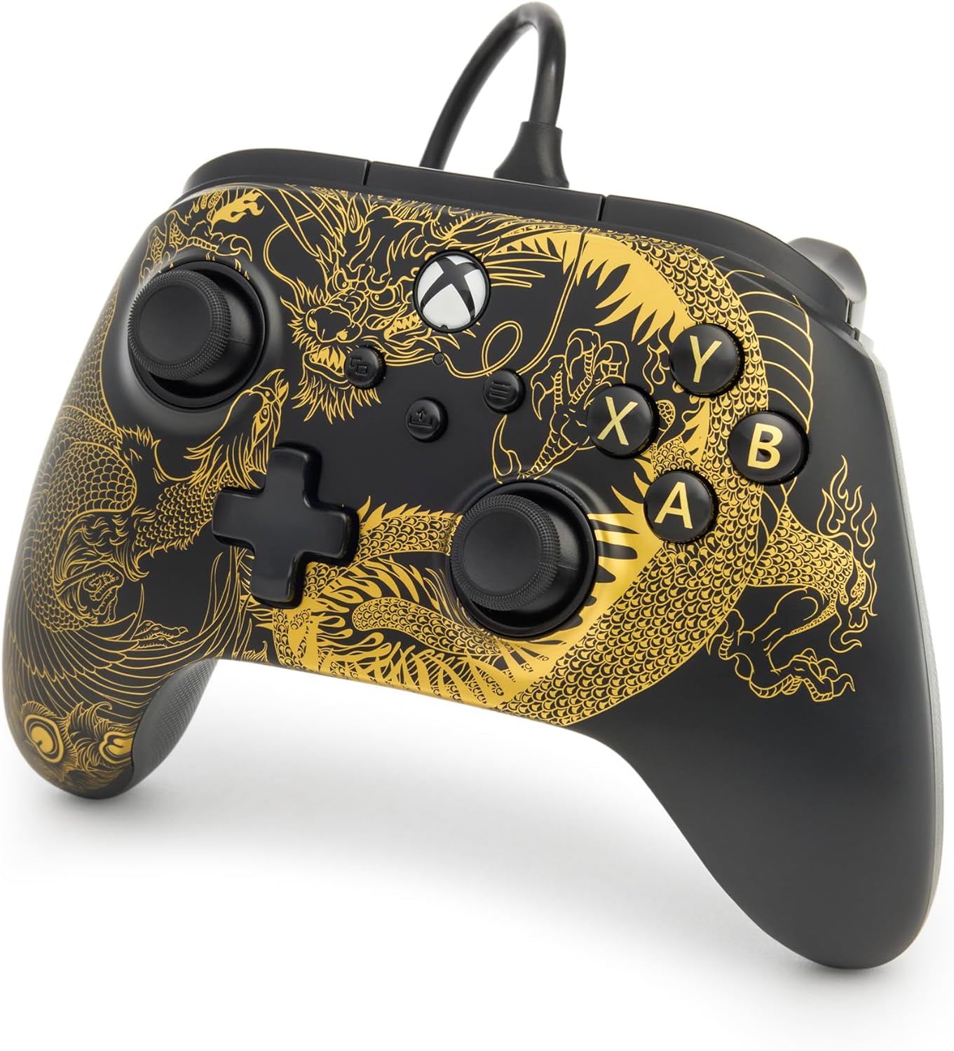 PowerA Advantage controller met kabel voor de Xbox Series X|S - Draak en feniks, gamepad, bedrade videogamecontroller, gamecontroller, Xbox Series X|S