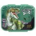 Depesche 12898 Dino World Reflector Dark Green with Dinosaur and Lightning Design, Lunch Box with 3 Compartments and Transparent Lid, Multicolour, One Size