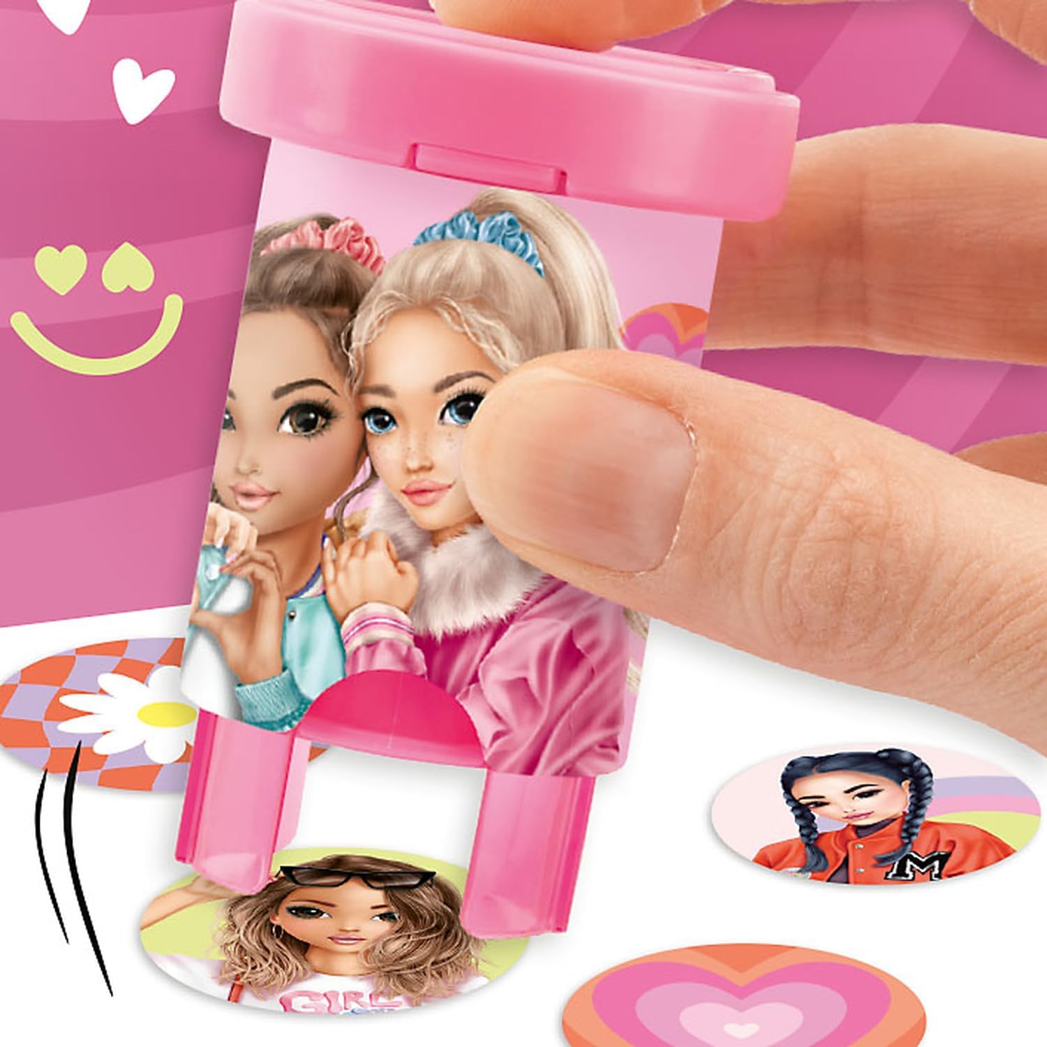 Depesche 13348 TOPModel Sticker Stamper - Sticker set for stamping model stickers, incl. stamp and 160 stickers