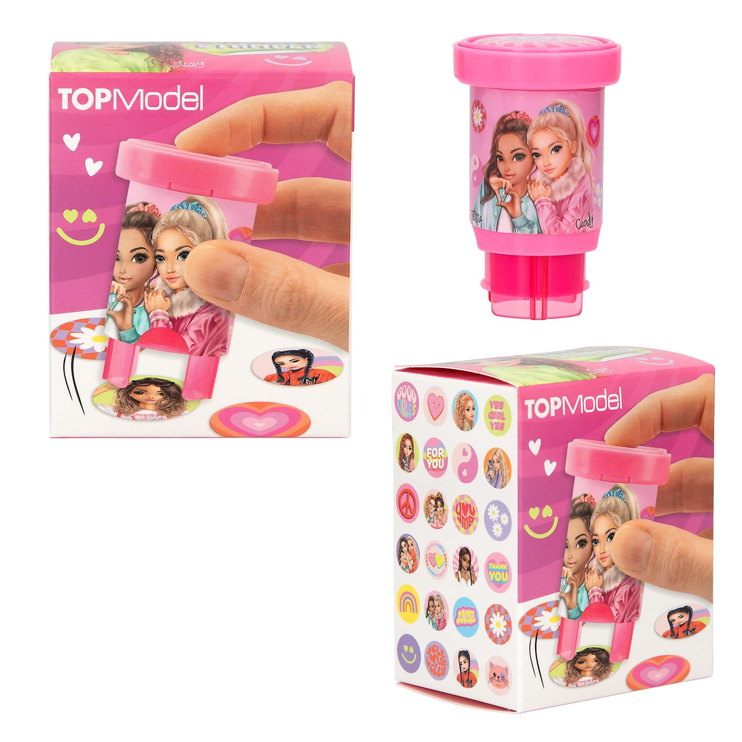 Depesche 13348 TOPModel Sticker Stamper - Sticker set for stamping model stickers, incl. stamp and 160 stickers