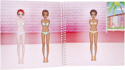 Depesche 13438 TOPModel Dress Me Up Sticker Book with 24 Illustrated Background Pages to Design Yourself with 11 Sticker Sheets, Multi-Colour