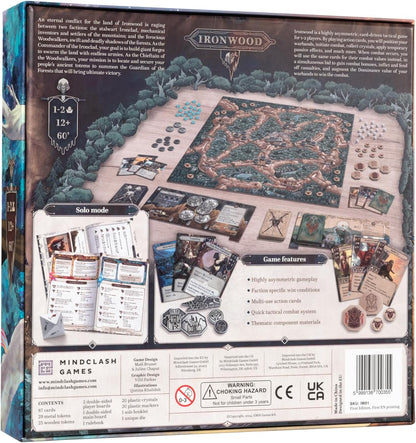 Mindclash Games Ironwood - Asymmetric Tactical Card Game for 1-2 Players | Faction-Specific Strategies & Multi-Use Action Cards | Highly Competitive Fantasy Warfare