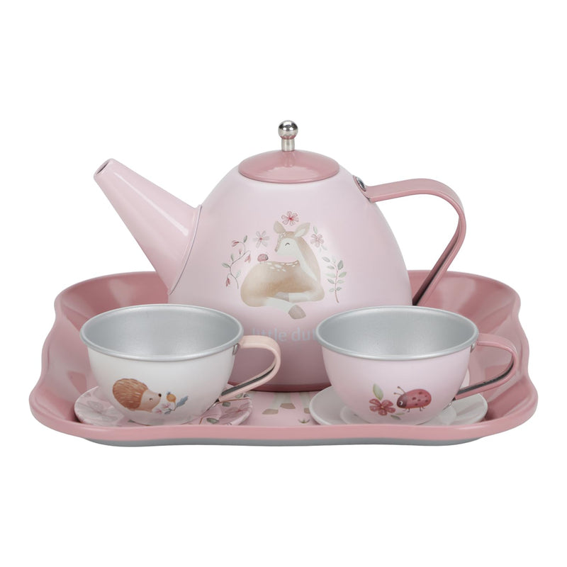 Little Dutch 2013746 metalen theeset met koffer - Fairy Garden
