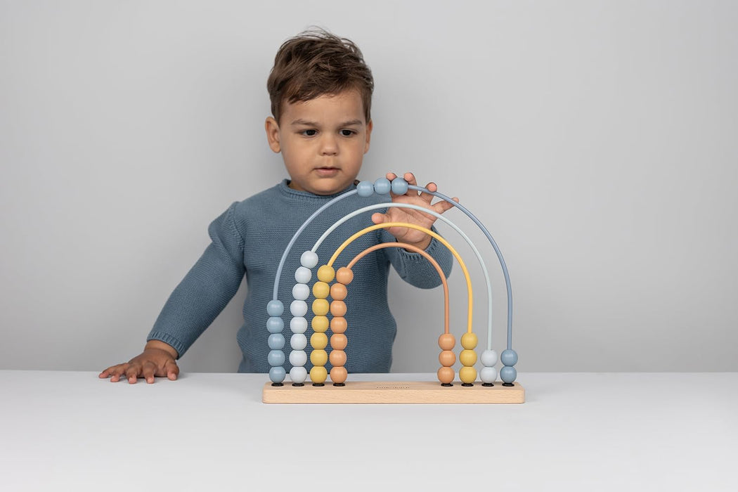 Little Dutch 7238 FSC Wooden Abacus Rainbow Forest Friends Blue