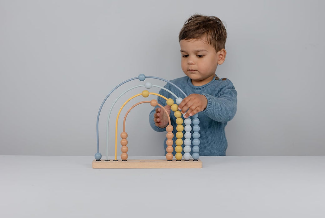 Little Dutch 7238 FSC Wooden Abacus Rainbow Forest Friends Blue