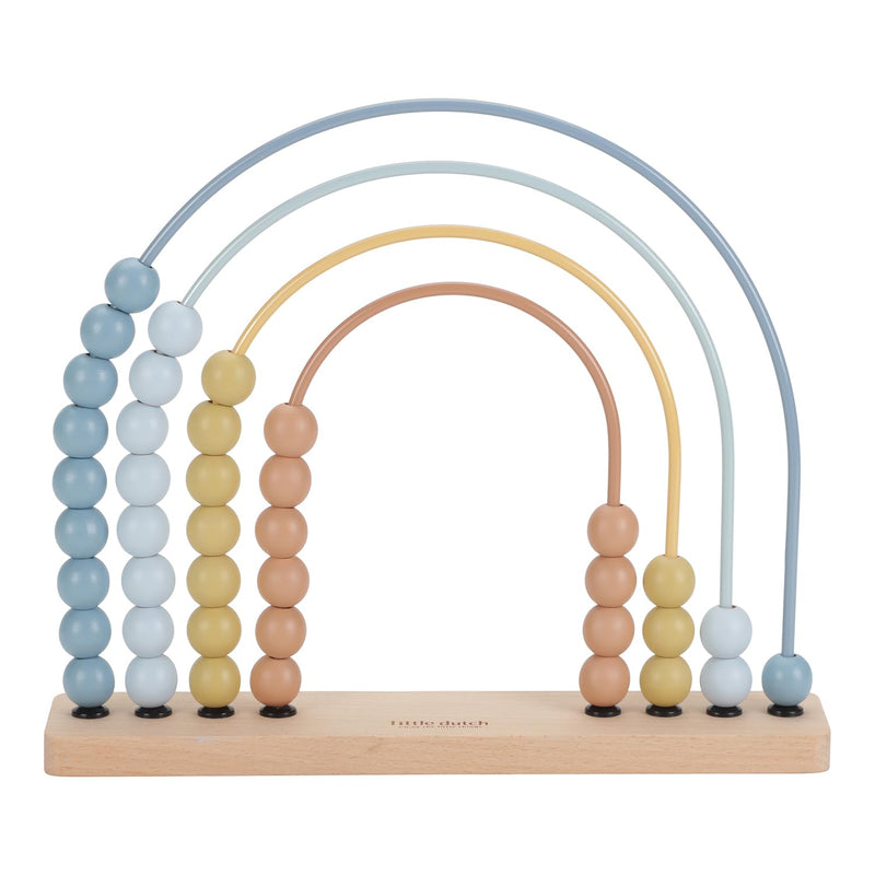 Little Dutch 7238 FSC Wooden Abacus Rainbow Forest Friends Blue