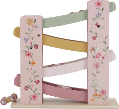 Little Dutch 7355 FSC houten kogelbaan autoracebaan - Fairy Garden roze
