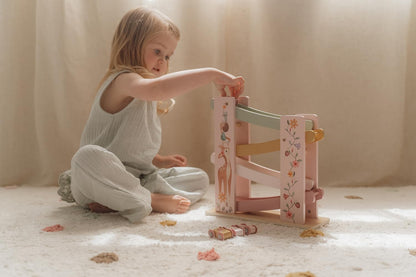 Little Dutch 7355 FSC houten kogelbaan autoracebaan - Fairy Garden roze