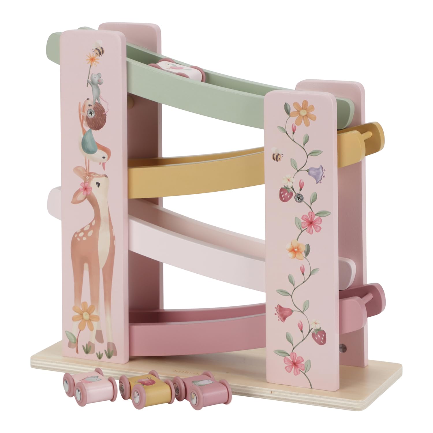 Little Dutch 7355 FSC houten kogelbaan autoracebaan - Fairy Garden roze