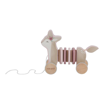Little Dutch 7357 FSC Wooden Pull Along Toy Deer - Fairy Garden