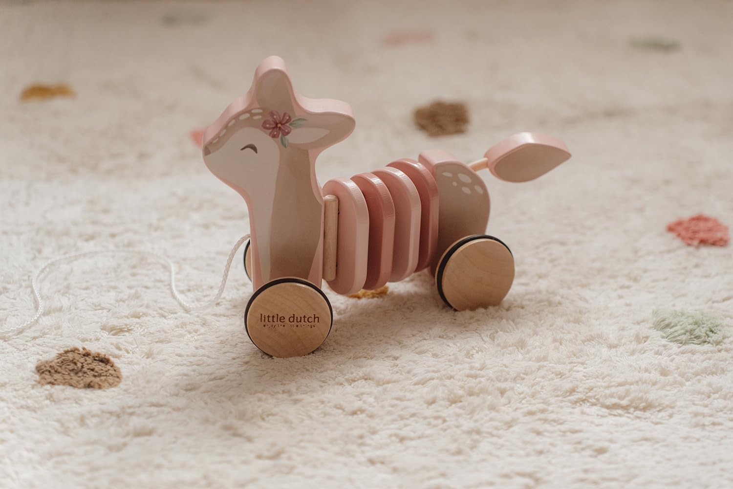 Little Dutch 7357 FSC Wooden Pull Along Toy Deer - Fairy Garden