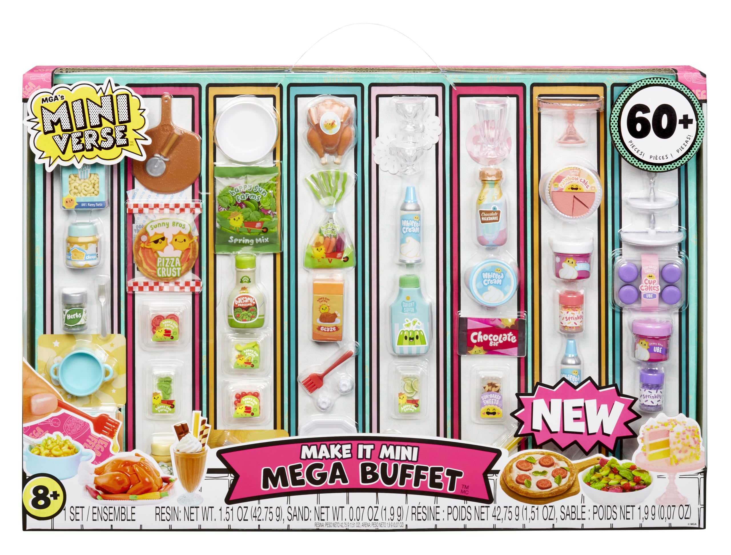 MGA's Miniverse Make It Mini Mega Buffet, Mini Collectibles, DIY, Resin Play, Replica Foods, NOT EDIBLE, Collectors, 8+