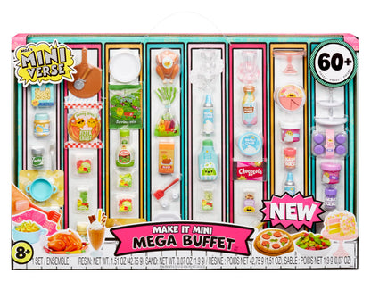 MGA's Miniverse Make It Mini Mega Buffet, Mini Collectibles, DIY, Resin Play, Replica Foods, NOT EDIBLE, Collectors, 8+