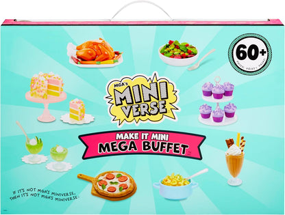 MGA's Miniverse Make It Mini Mega Buffet, Mini Collectibles, DIY, Resin Play, Replica Foods, NOT EDIBLE, Collectors, 8+