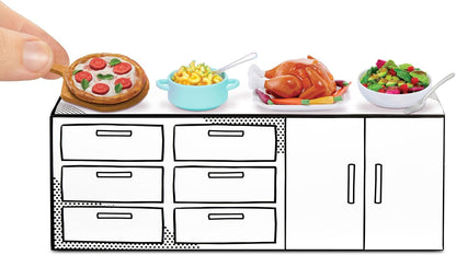 MGA's Miniverse Make It Mini Mega Buffet, Mini Collectibles, DIY, Resin Play, Replica Foods, NOT EDIBLE, Collectors, 8+