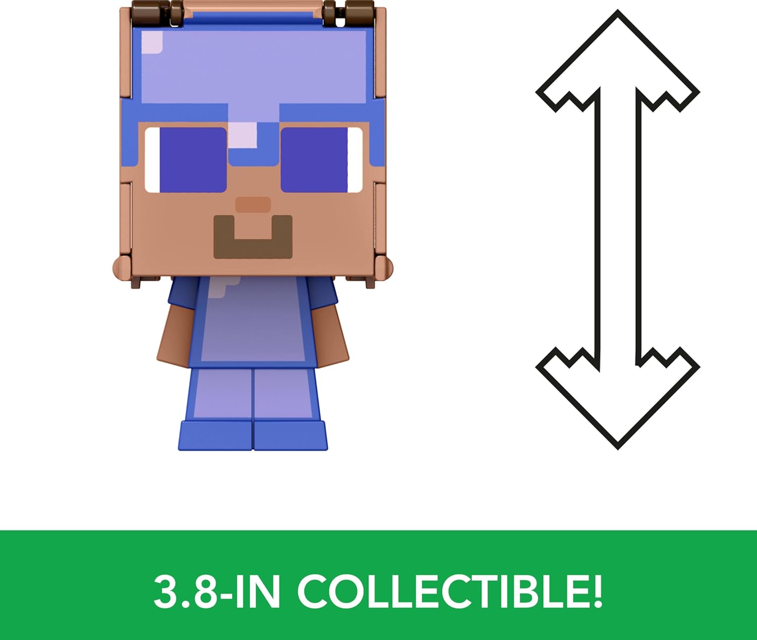 Mattel Minecraft Flippin’ Figs Figures Collection with 2-in-1 Fidget Play, 3.75-in Scale, Large Heads & Pixelated Design (Characters May Vary