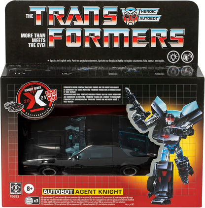 Transformers Collaborative Knight Rider x Toy, Autobot Agent Knight 6.5-inch Action Figure, 8+