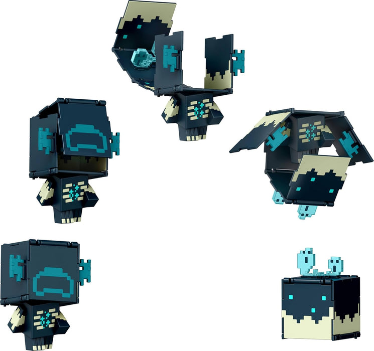 Mattel Minecraft Flippin’ Figs Figures Collection with 2-in-1 Fidget Play, 3.75-in Scale, Large Heads & Pixelated Design (Characters May Vary