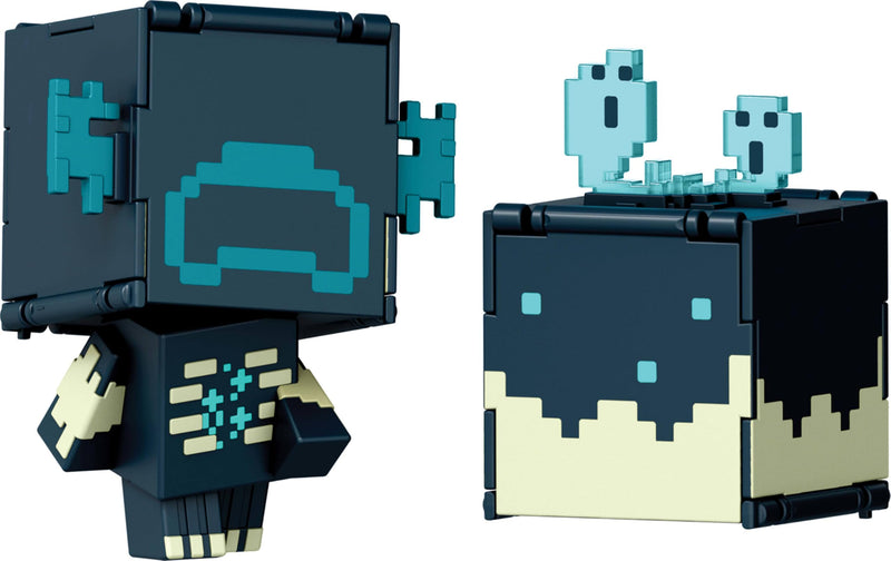 Mattel Minecraft Flippin’ Figs Figures Collection with 2-in-1 Fidget Play, 3.75-in Scale, Large Heads & Pixelated Design (Characters May Vary