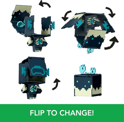 Mattel Minecraft Flippin’ Figs Figures Collection with 2-in-1 Fidget Play, 3.75-in Scale, Large Heads & Pixelated Design (Characters May Vary