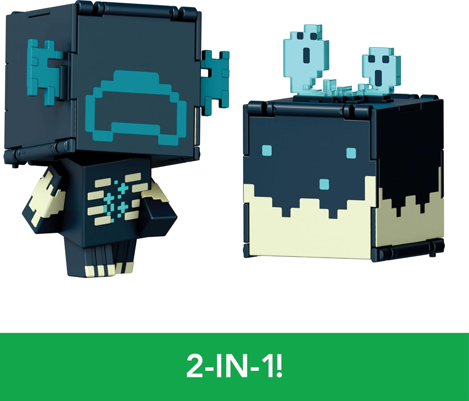 Mattel Minecraft Flippin’ Figs Figures Collection with 2-in-1 Fidget Play, 3.75-in Scale, Large Heads & Pixelated Design (Characters May Vary