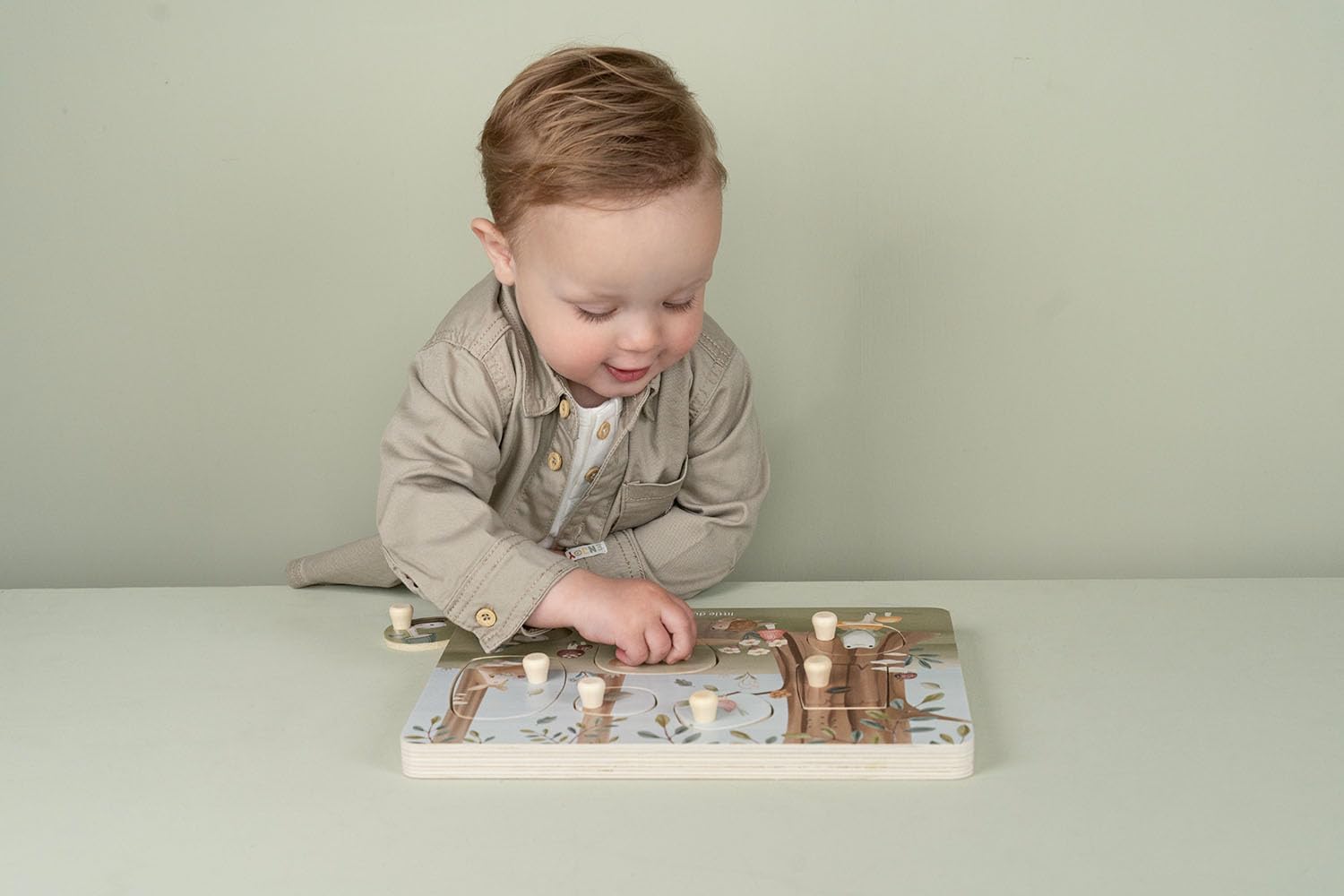 Little Dutch 7240 FSC Houten grijppuzzel met geluiden - Forest Friends