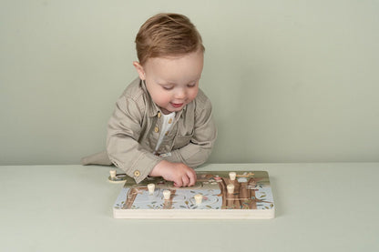 Little Dutch 7240 FSC Houten grijppuzzel met geluiden - Forest Friends