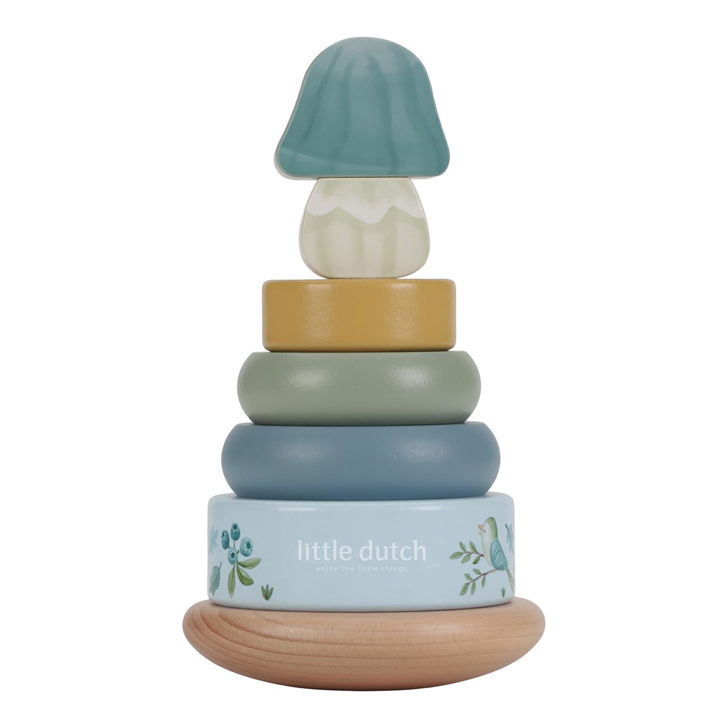 Little Dutch 7242 FSC houten ring stapeltoren - Forest Friends blauw