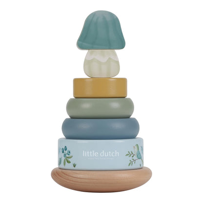 Little Dutch 7242 FSC houten ring stapeltoren - Forest Friends blauw