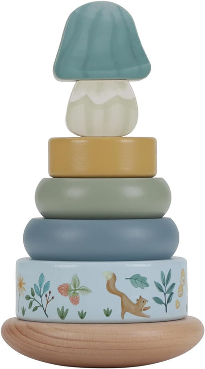 Little Dutch 7242 FSC houten ring stapeltoren - Forest Friends blauw