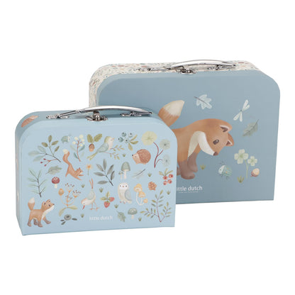 Little Dutch 7244 speelgoedkoffer set van 2 - Forest Friends blauw, Forest Friends Blauw