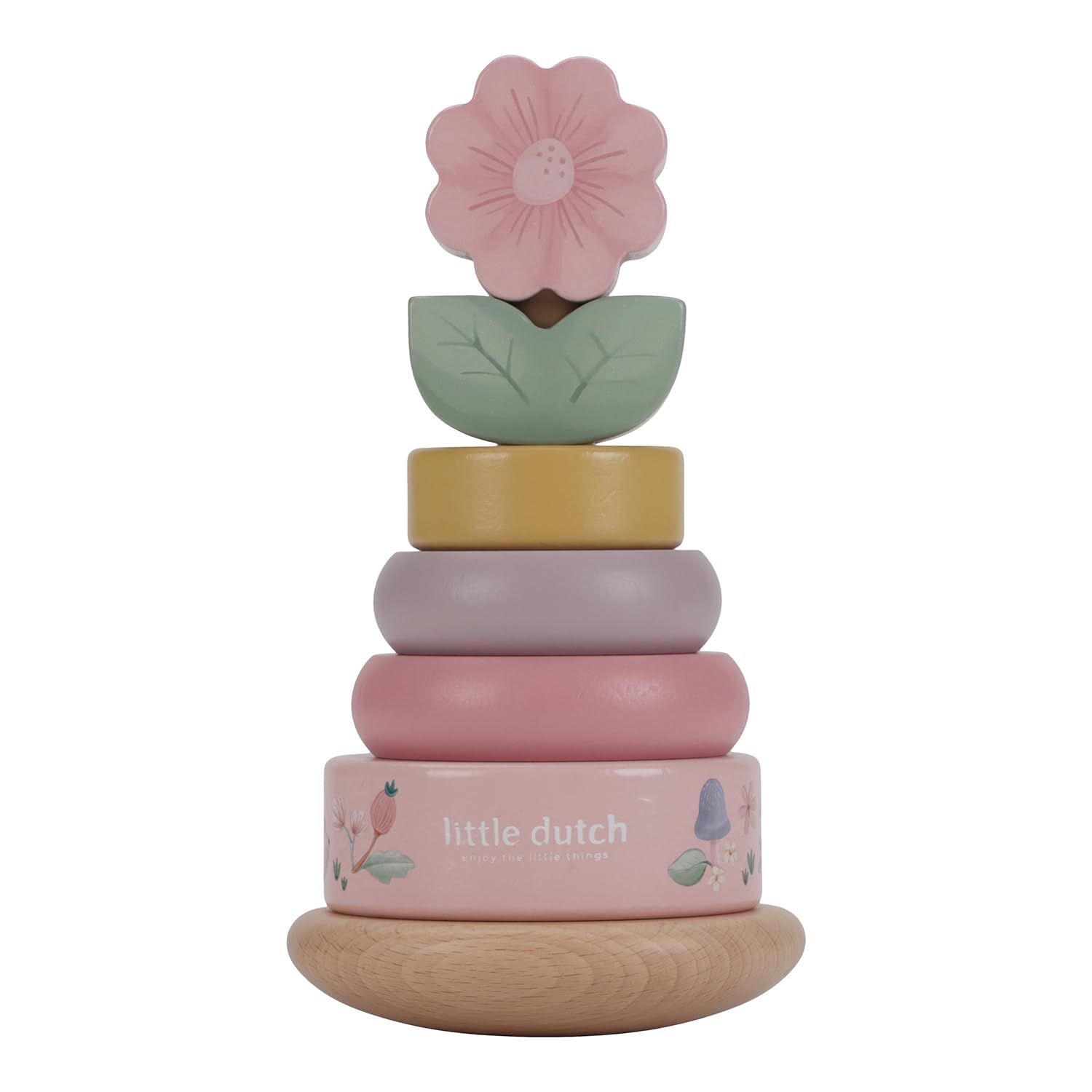 Little Dutch 7342 FSC houten ring stapeltoren - Fairy Garden roze