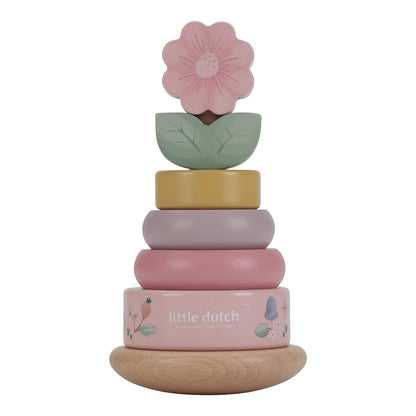 Little Dutch 7342 FSC houten ring stapeltoren - Fairy Garden roze