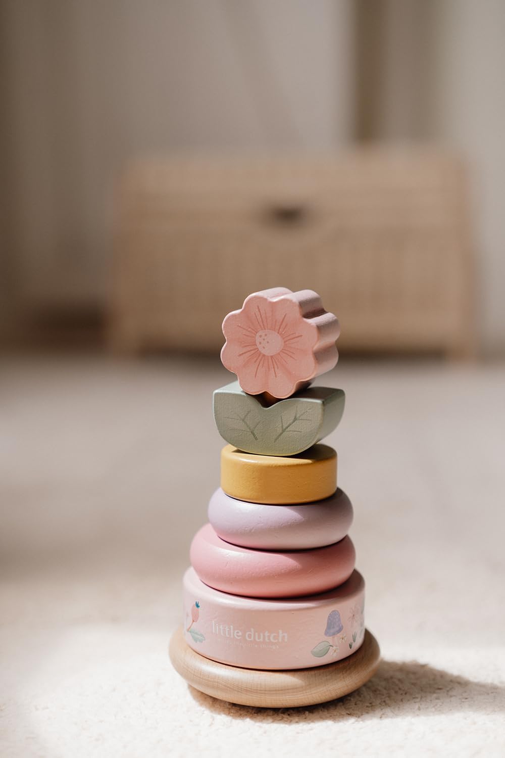 Little Dutch 7342 FSC houten ring stapeltoren - Fairy Garden roze