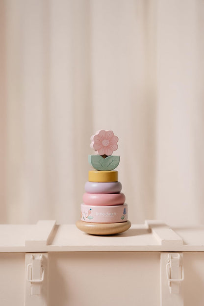 Little Dutch 7342 FSC houten ring stapeltoren - Fairy Garden roze