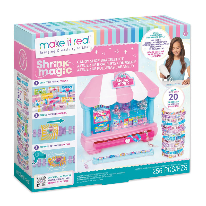 Make It Real 2901758 Shrink Magic Candy Shop Armbänder-Set, DIY Schmuckset mit Schrumpffolie, Armband selber basteln, Bastelset, Kreativ-Kit für Kinder